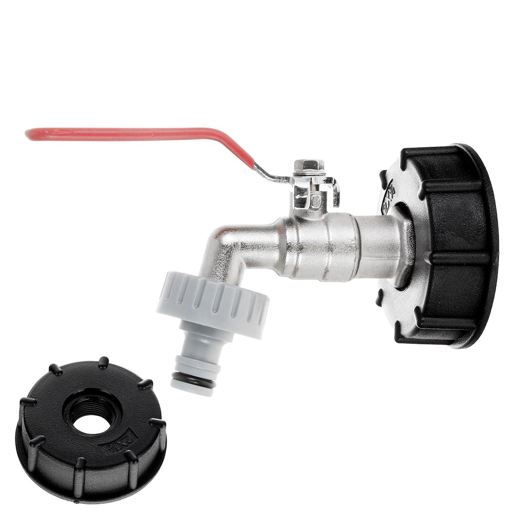 Ventil za bačvu IBC - S60x6 + slavina 3/4" sa izlazom na GZ 1" + nazuvica za brzu spojnicu 1 12360 0 18520566