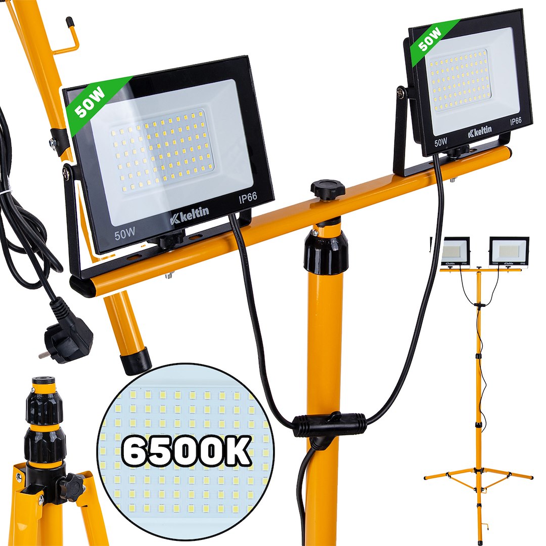 LED reflektor 2x50 W na teleskopskom postolju 6500 K