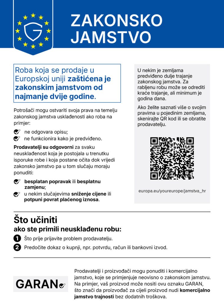 Legal guarantee harmonised notice hr